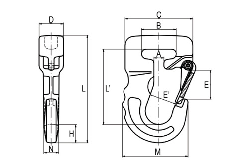 Specifications of CLGR® Grade 100 Web Sling Hook with Safety Lock Specifications of CLGR® Grade 100 Web Sling Hook with Safety Lock