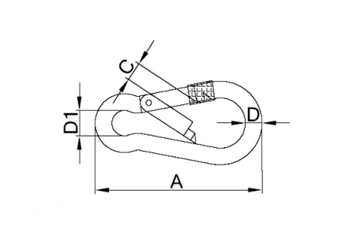 Specifications of CLGR® Stainless Steel Carabiner Snap Hook with Screw Nut DIN 5299 Form D