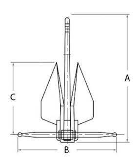 Specifications of Galvanised Cruising Crown Stock Anchor Specifications of Galvanised Cruising Crown Stock Anchor