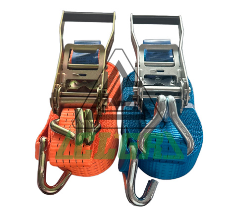 CLGR® 2 Inch Ratchet Straps with Wire Double J Hooks EN 12195-2 Polyester Factory