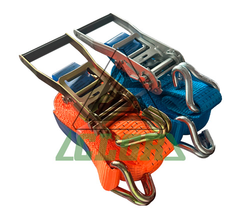 CLGR® 2 Inch Ratchet Straps with Wire Double J Hooks EN 12195-2 Polyester Suppliers