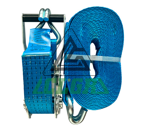 CLGR® 2 Inch Ratchet Straps with Wire Double J Hooks EN 12195-2 Polyester Manufacturers