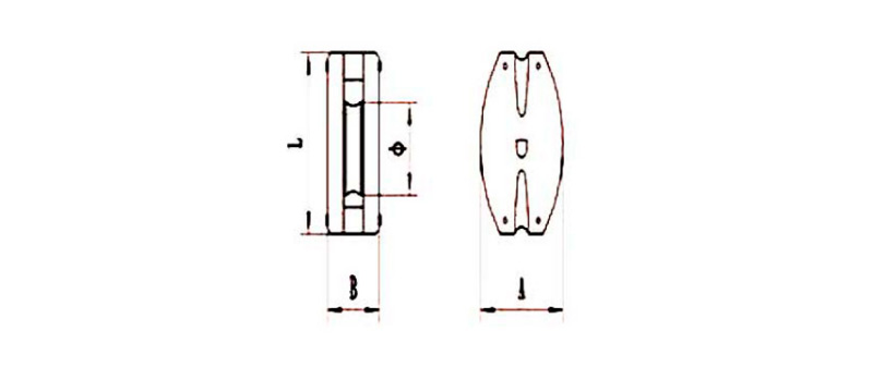 CLGR® JIS Wooden Block with Single Wooden Sheave for Trawling Diagram