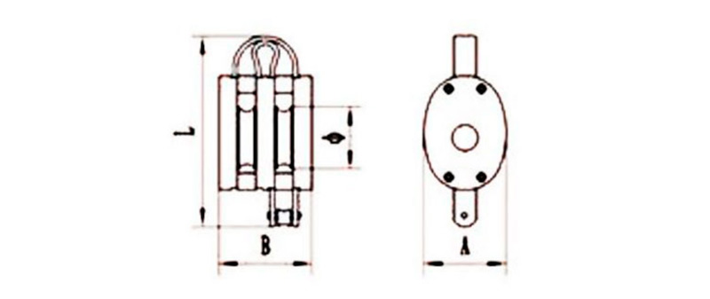 CLGR® Regular Wood Block Double Sheave Without Shackle