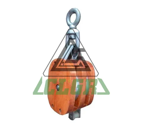 CLGR® Regular Wood Block with Swivel Eye Double Sheave Design