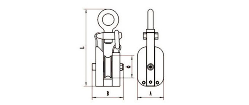 CLGR® Wooden Snatch Block with Eye WSBE Type Diagram