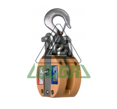 CLGR® Wooden Snatch Block with Self-Locking Hook WSLH Type Application