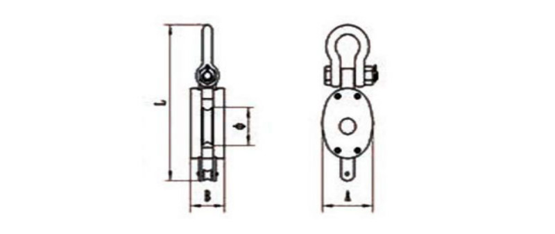 CLGR® Regular Wood Block with Shackle Single Wheel Sheave Diagram CLGR® Regular Wood Block with Shackle Single Wheel Sheave Diagram
