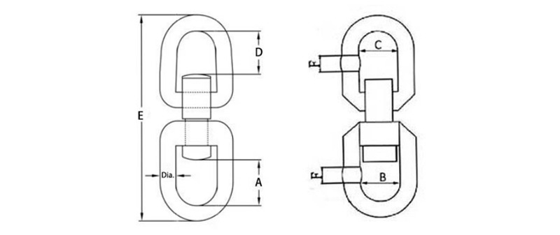 Specifications of CLGR® Stainless Steel Flexible Swivel-TF Type Trawling Gear