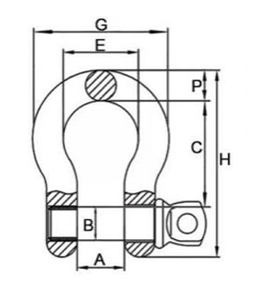 Specification of CLGR® Anchor Shackle Screw Pin G-209 US TYPE