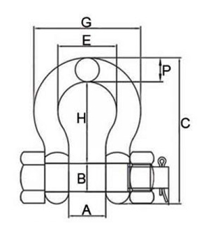 Specification of CLGR® High Tensile Bolt Type Anchor Shackle U.S. Type for Trawling