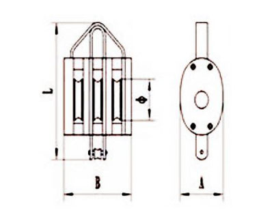 CLGR® Regular Wood Block Triple Sheave Without Shackle
