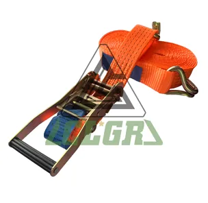 CLGR® 2 Inch Ratchet Straps with Wire / Double J Hooks EN 12195-2 Polyester