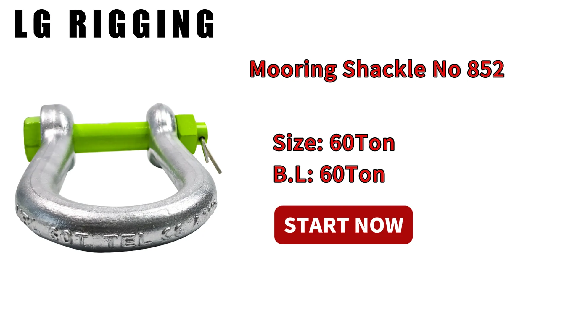 CLGR® Break Test 60Ton Mooring Shackle Bolt Type Pin