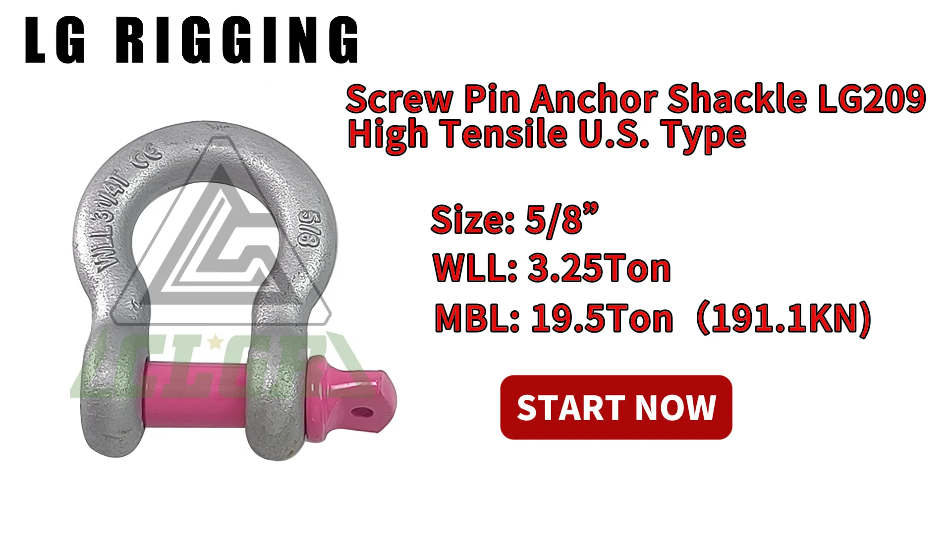 CLGR® Break Test 5/8'' Screw Pin Anchor Shackle High Tensile U.S. Type