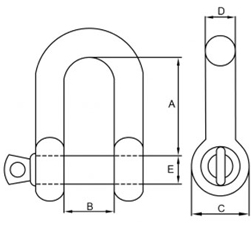 drawing-d-shackle-stainless-steel-screw-pin-european-type drawing-d-shackle-stainless-steel-screw-pin-european-type