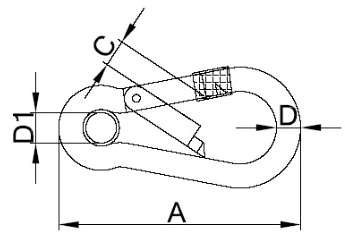 Specifications of CLGR® Stainless Steel Carbine Hook with Eyelet and Screw Nut