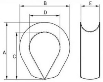 Drawing CLGR® K3 Fibre Rope Thimble Galvanized