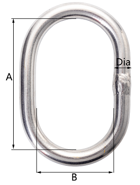 Drawing CLGR® Stainless Steel Oval Rings High Tensile 