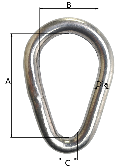 Drawing CLGR® Stainless Steel Pear Rings High Tensile