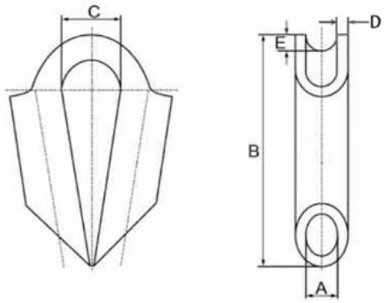 Specifications of CLGR® Galvanized Tubular Thimble without Gusset CRTTG2 Type Painted 