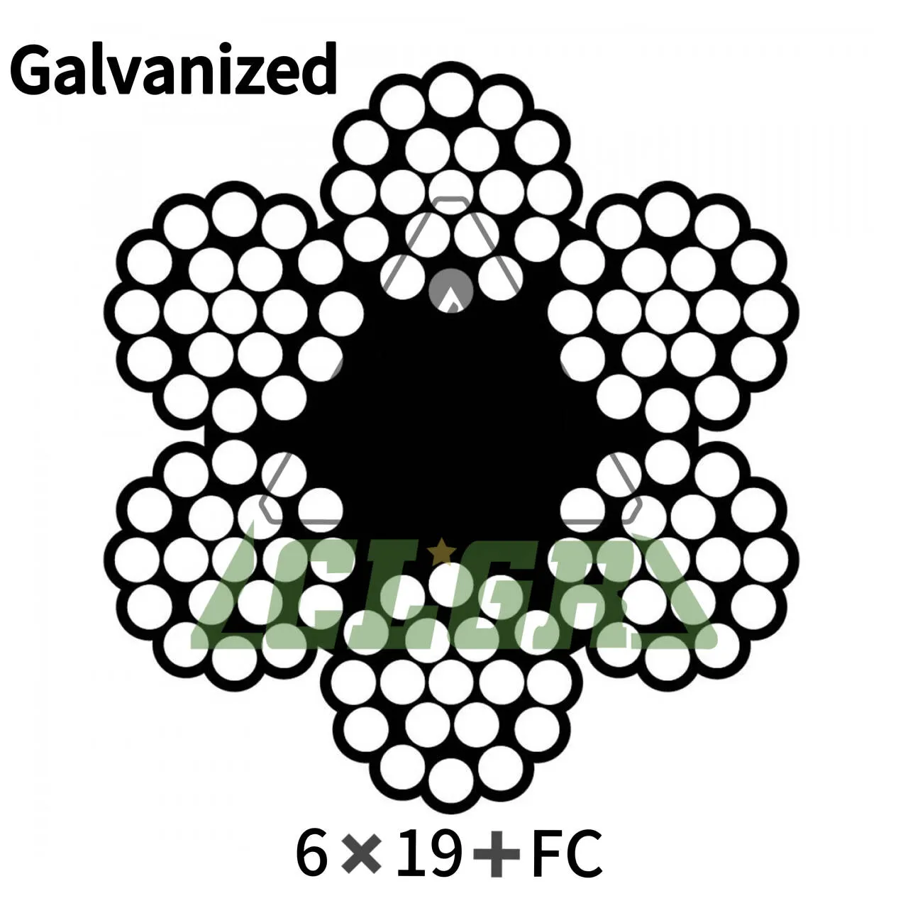 CLGR® Steel Wire Rope 6x19+FC Galvanized for Trawl