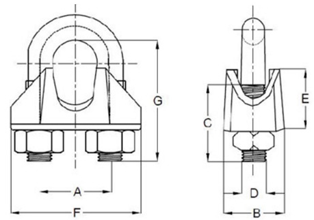 Specifications of CLGR® Stainless Steel Wire Rope Clips DIN741