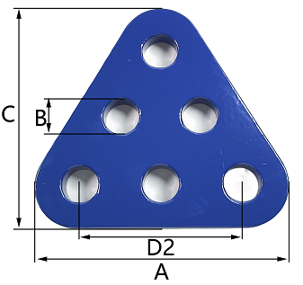 Drawing CLGR® Steel Triangle Plates with Six Holes for Trawl Fishing Drawing CLGR® Steel Triangle Plates with Six Holes for Trawl Fishing