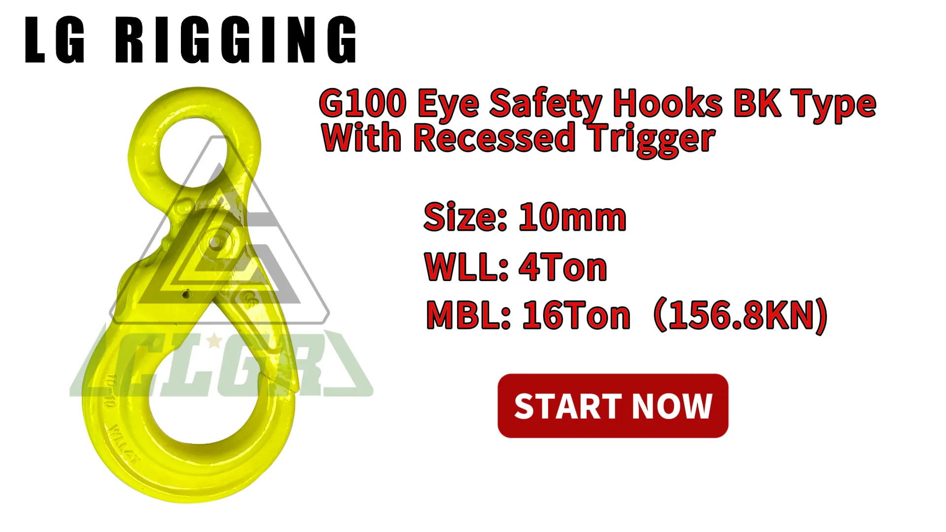 CLGR® Break Test 10mm G100 Eye Safety Hooks BK Type With Recessed Trigger