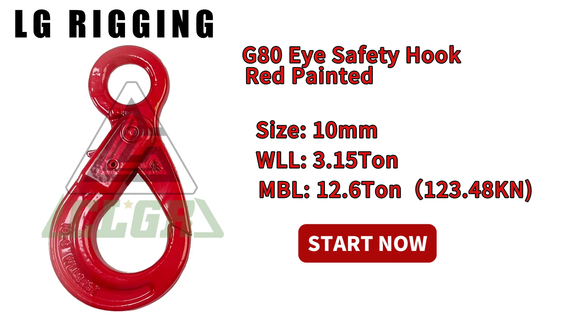 CLGR® Break Test 10mm G80 Safety Hook Eye Self-locking Hook