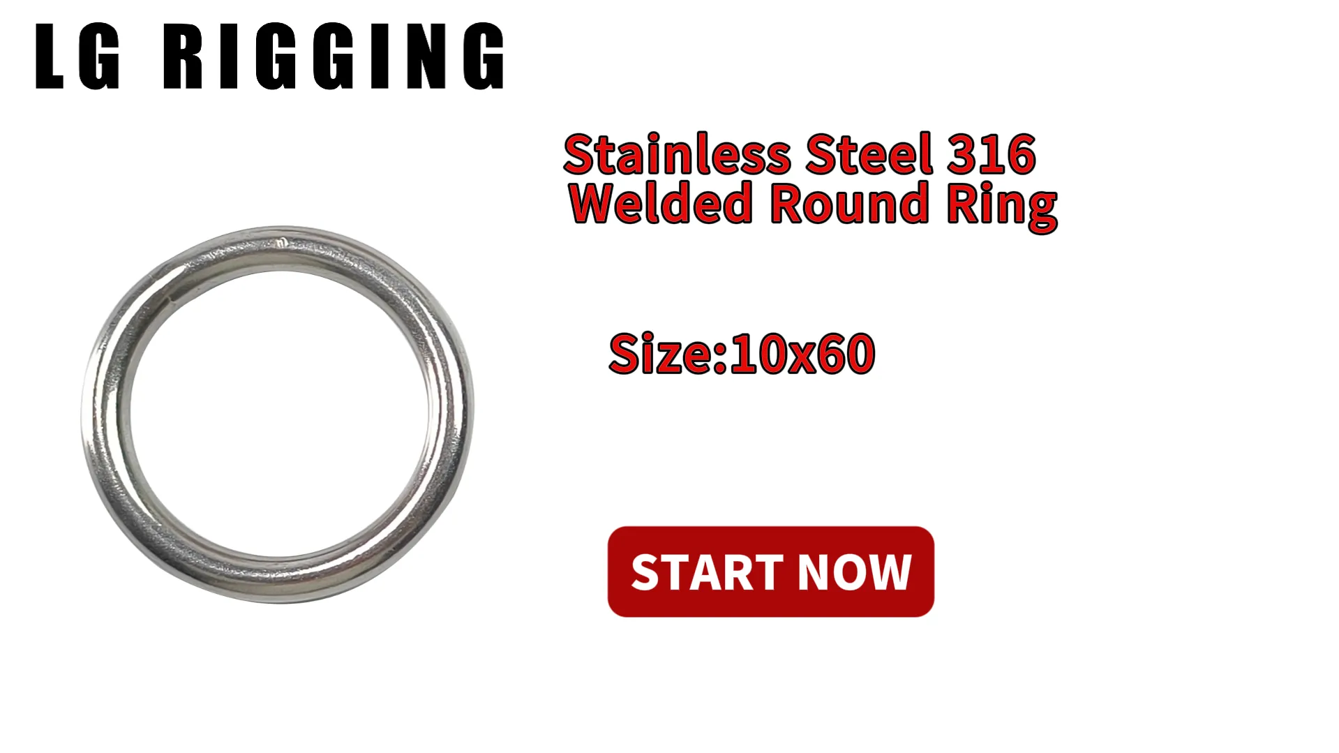 CLGR® Break Test 10×60 Stainless Steel 316 Welded Round Ring