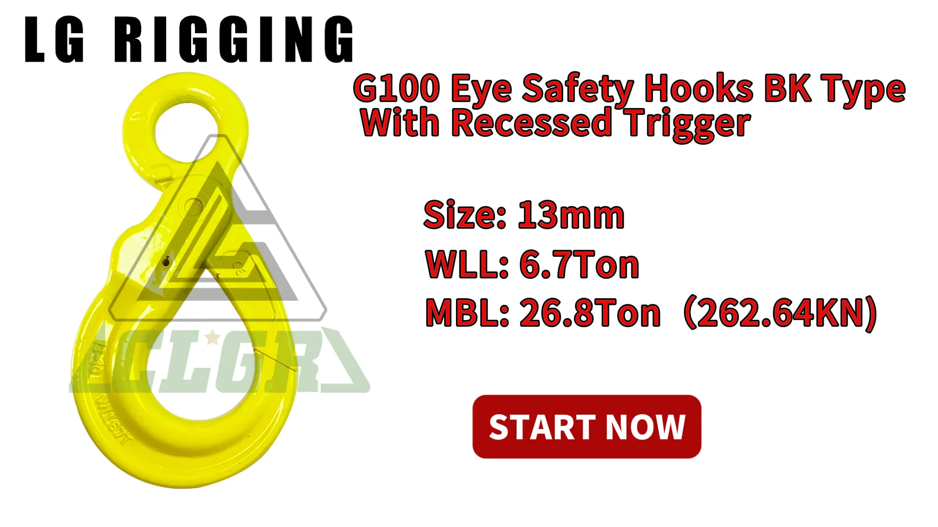 CLGR® Break Test 13mm G100 Eye Safety Hooks BK Type With Recessed Trigger