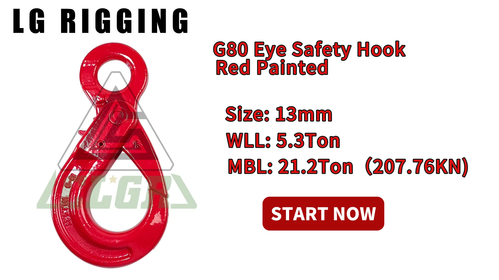 CLGR® Break Test 13mm G80 Safety Hook Eye Self-locking Hook