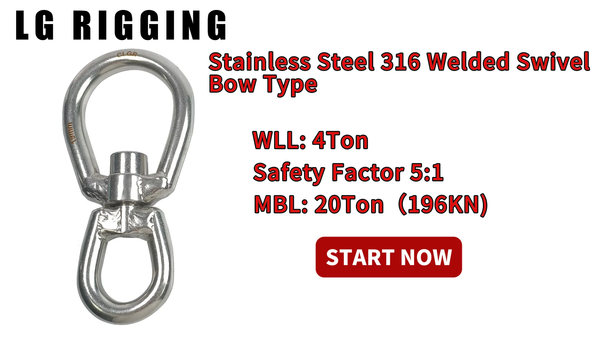 CLGR® Break Test Stainless Steel 316 Welded Swivel Bow Type