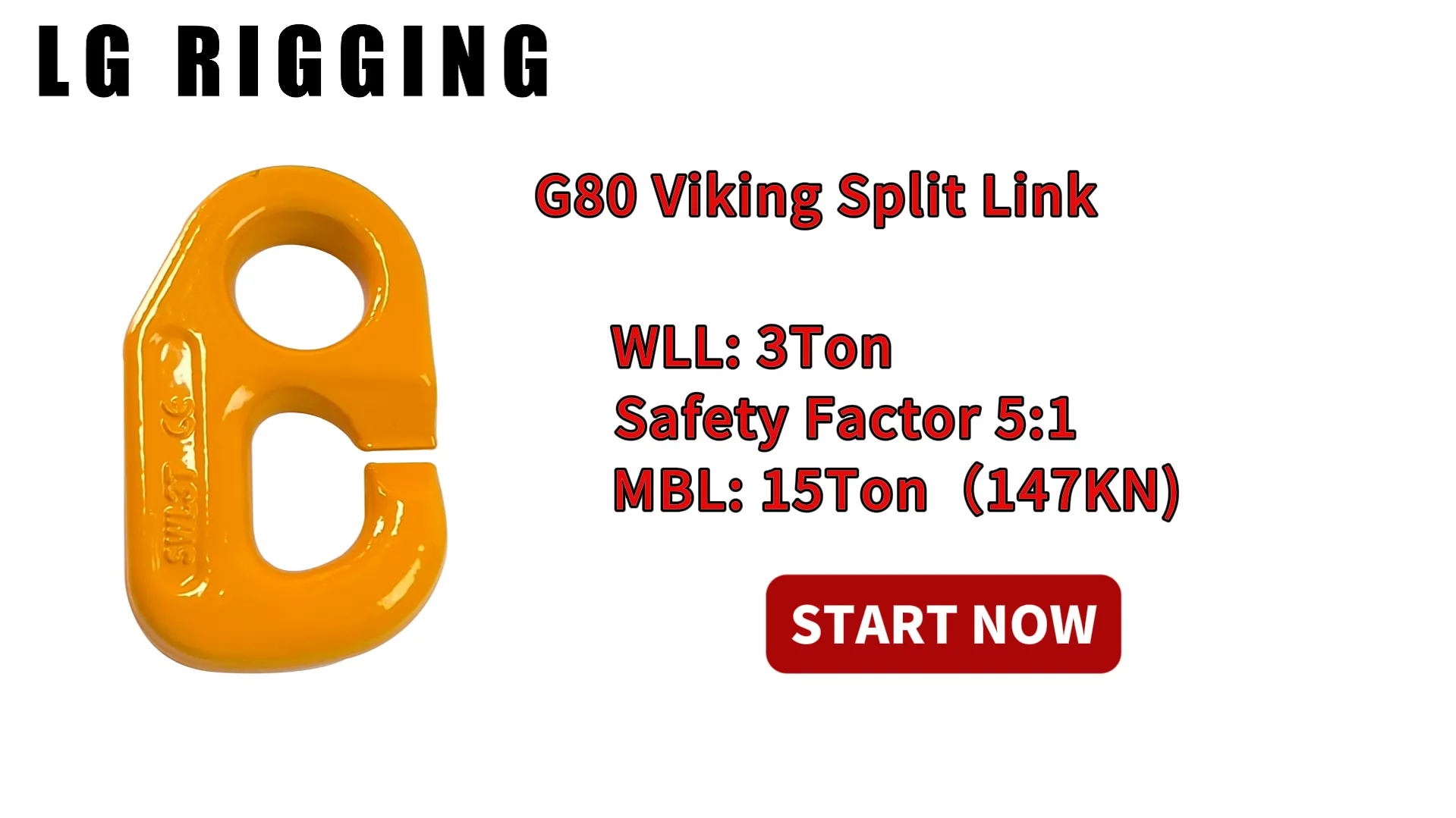 CLGR® Break Test 3Ton G80 Viking Split Link Yellow Painted