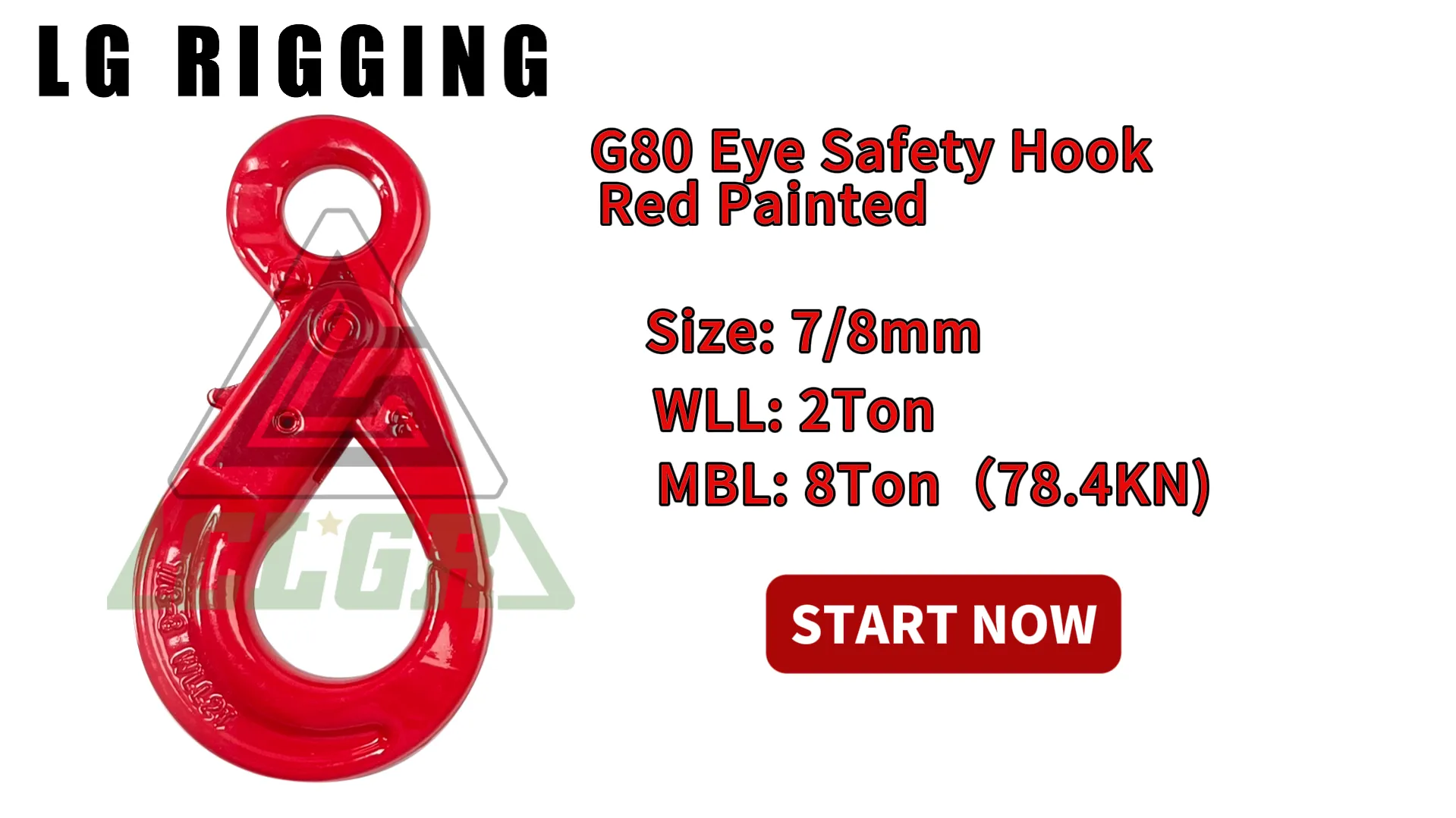 CLGR® Break Test 7/8'' mm G80 Safety Hook Eye Self-locking Hook