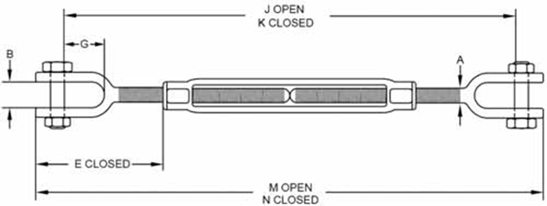 drawing-clgr-galvanized-jaw-jaw-turnbuckle-lgh-228-us-type drawing-clgr-galvanized-jaw-jaw-turnbuckle-lgh-228-us-type
