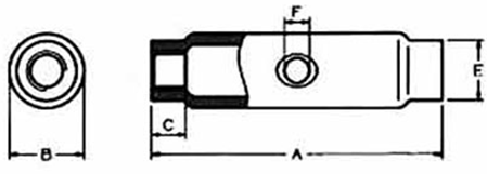 Drawing of CLGR® DIN 1478 Closed Turnbuckle Body