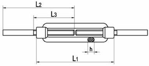 Drawing of CLGR® DIN 1480 Turnbuckle Stub End