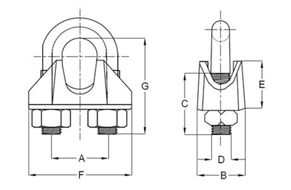drawing-of-malleable-wire-rope-clip-us-standard drawing-of-malleable-wire-rope-clip-us-standard