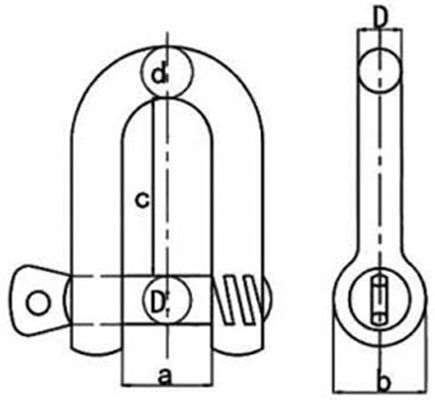 drawing-of-clgr-commercial-dee-shackle-with-screw-pin-european-type drawing-of-clgr-commercial-dee-shackle-with-screw-pin-european-type