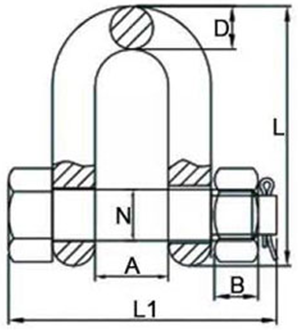 drawing-clgr-of-grade-80-alloy-bolt-type-chain-shackle drawing-clgr-of-grade-80-alloy-bolt-type-chain-shackle