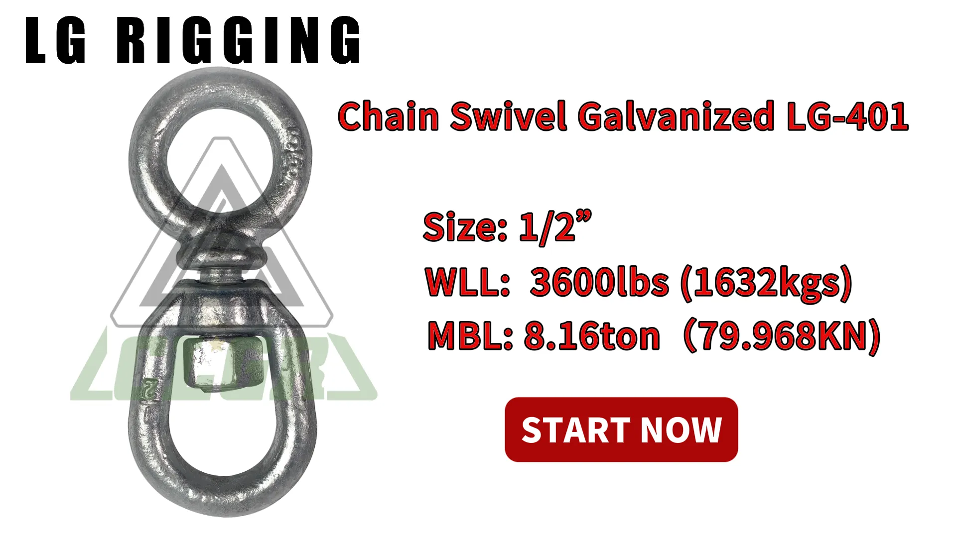 CLGR® Break Test of 1/2'' Chain Swivel Galvanized LG-401