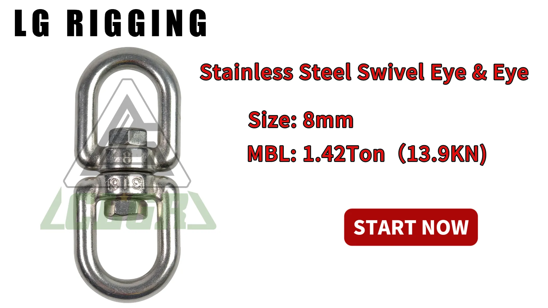 CLGR® Break Test of 8mm Stainless Steel Swivel Eye & Eye