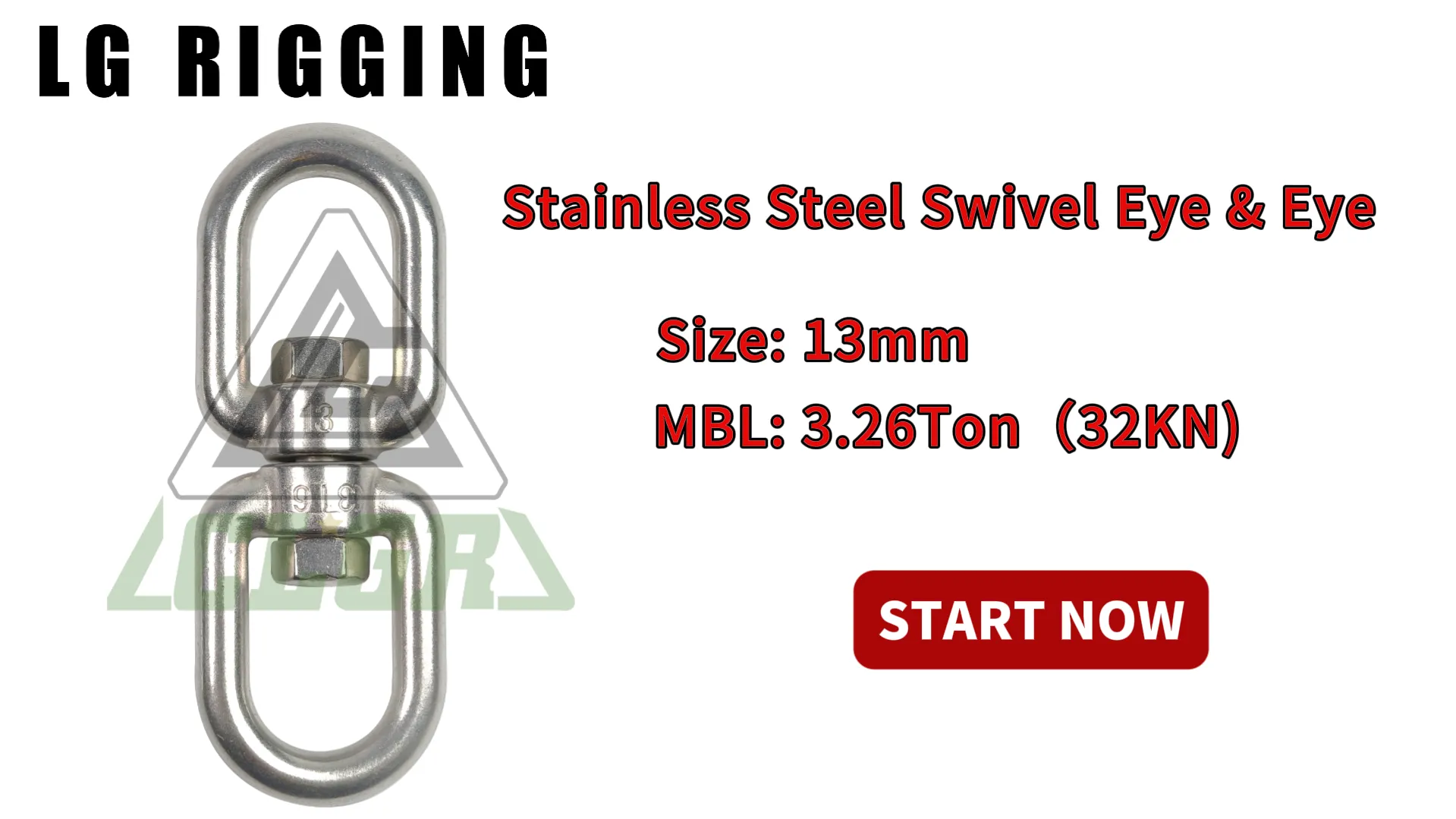 Break Test - 13mm Stainless Steel Swivel Eye & Eye