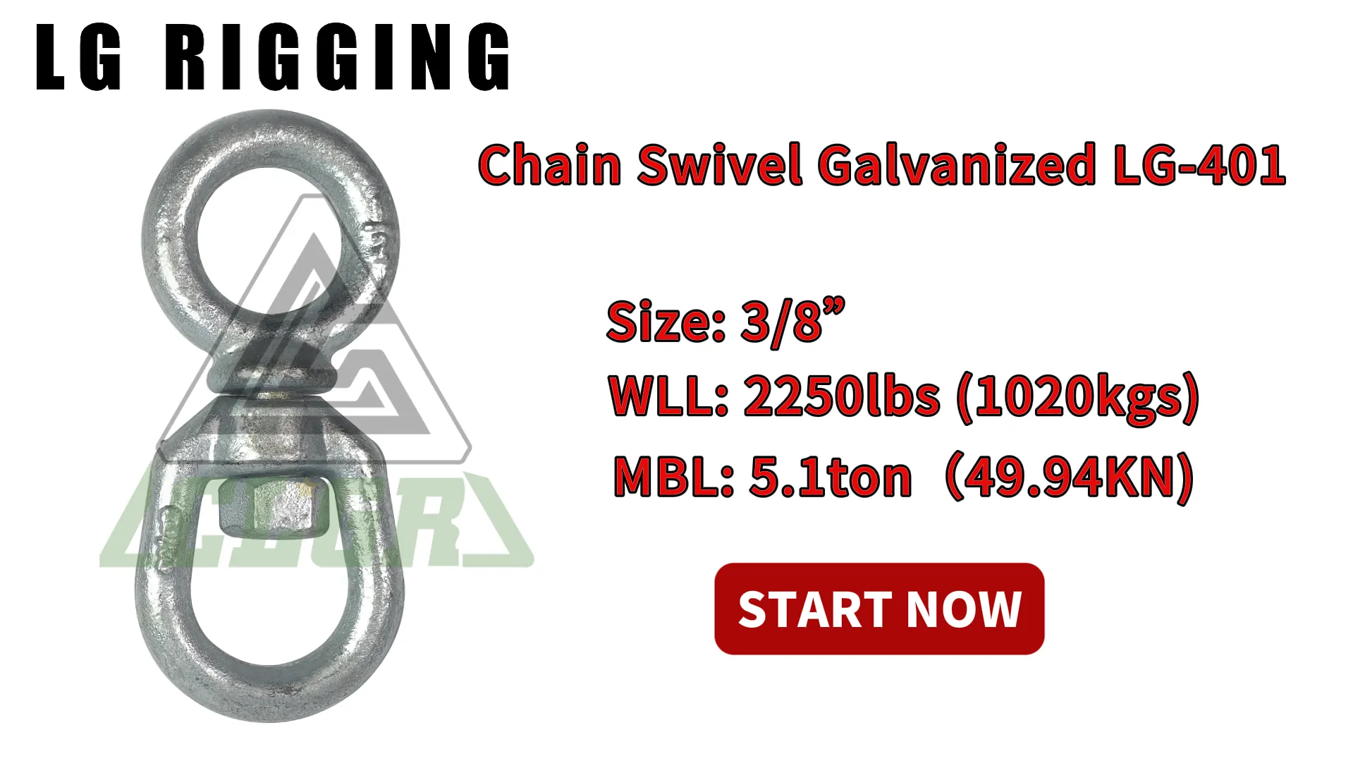 CLGR® Break Test of 3/8'' Chain Swivel Galvanized LG-401