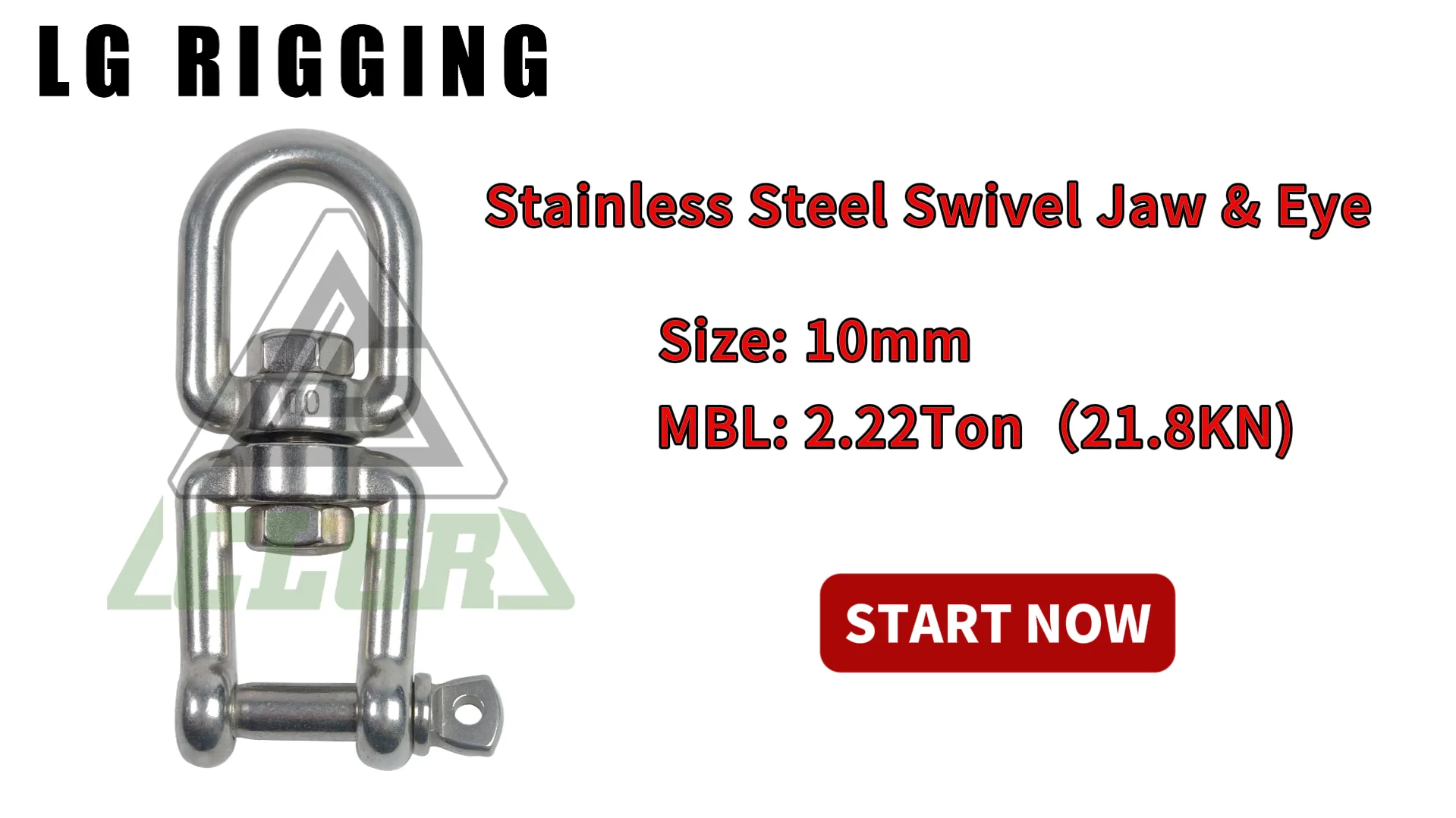 CLGR® Break Test of 10mm Stainless Steel Swivel Jaw & Eye