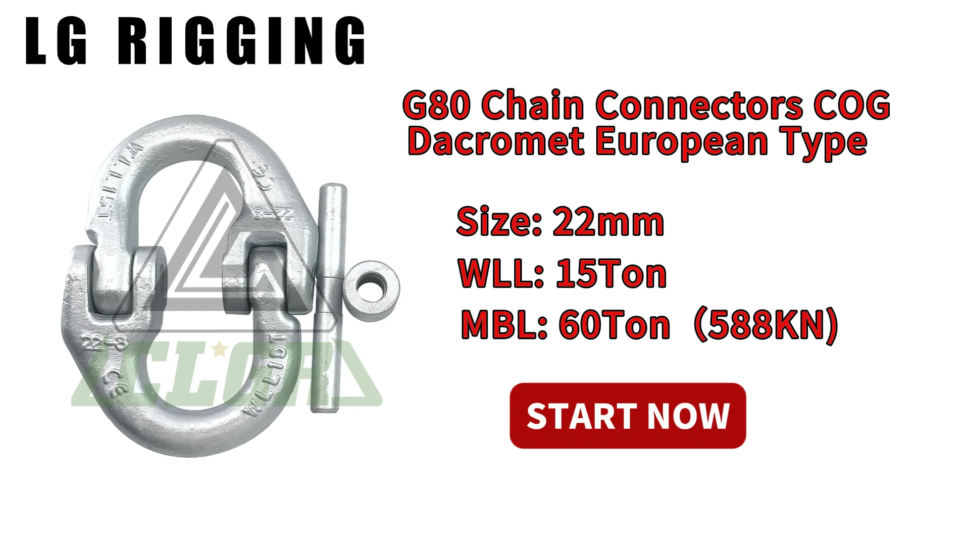 Break Test of 22mm G80 Chain Connectors COG Dacromet European Type