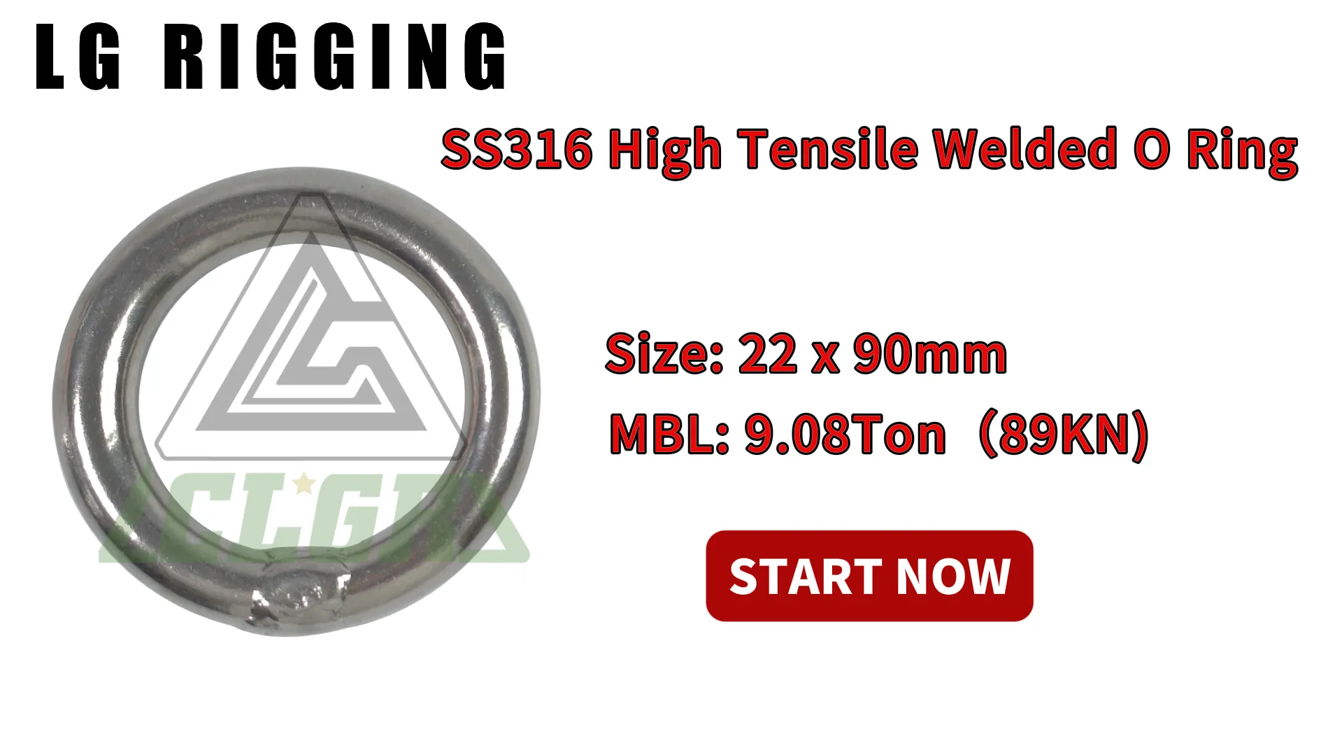 Break Test of SS316 22×90mm High Tensile Welded O Ring