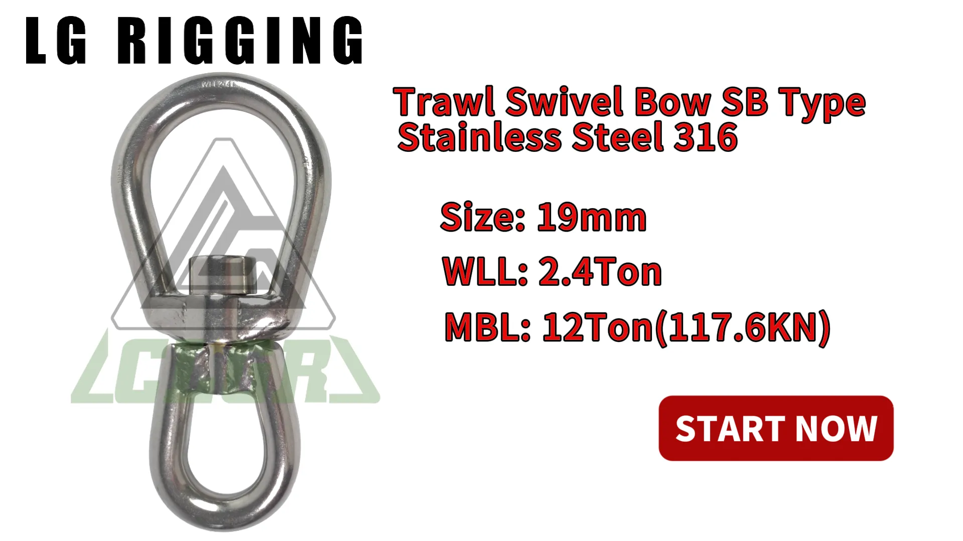 Break Test of Trawl Swivel Bow SB Type Stainless Steel 316